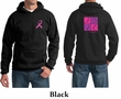Mens Hoodie Pink Ribbon Peace Love Hope Front & Back Print Hoody