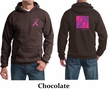 Mens Hoodie Pink Ribbon Peace Love Hope Front & Back Print Hoody