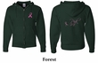 Mens Hoodie Pink Ribbon Pink For Me Front & Back Print Full Zip Hoody