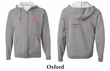 Mens Hoodie Pink Ribbon Pink For Me Front & Back Print Full Zip Hoody