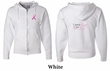 Mens Hoodie Pink Ribbon Pink For Me Front & Back Print Full Zip Hoody
