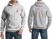 Mens Hoodie Pink Ribbon Pink For Me Front & Back Print Hoody