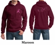 Mens Hoodie Pink Ribbon Pink For Me Front & Back Print Hoody