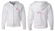 Mens Hoodie Pink Ribbon Pink For My Aunt Front & Back Full Zip Hoody