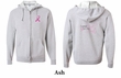 Mens Hoodie Pink Ribbon Pink For My Aunt Front & Back Full Zip Hoody