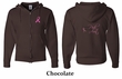 Mens Hoodie Pink Ribbon Pink For My Aunt Front & Back Full Zip Hoody
