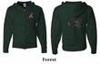 Mens Hoodie Pink Ribbon Pink For My Aunt Front & Back Full Zip Hoody