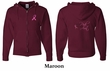 Mens Hoodie Pink Ribbon Pink For My Aunt Front & Back Full Zip Hoody