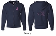Mens Hoodie Pink Ribbon Pink For My Aunt Front & Back Full Zip Hoody