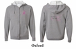 Mens Hoodie Pink Ribbon Pink For My Aunt Front & Back Full Zip Hoody