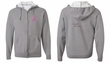 Mens Hoodie Pink Ribbon Pink For My Cousin Front & Back Full Zip Hoody