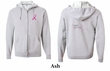 Mens Hoodie Pink Ribbon Pink For My Cousin Front & Back Full Zip Hoody