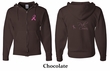 Mens Hoodie Pink Ribbon Pink For My Cousin Front & Back Full Zip Hoody
