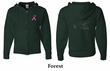 Mens Hoodie Pink Ribbon Pink For My Cousin Front & Back Full Zip Hoody