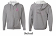 Mens Hoodie Pink Ribbon Pink For My Cousin Front & Back Full Zip Hoody
