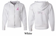 Mens Hoodie Pink Ribbon Pink For My Cousin Front & Back Full Zip Hoody