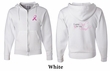 Mens Hoodie Pink Ribbon Pink For My Friend Front & Back Full Zip Hoody