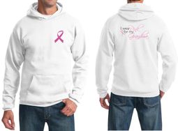 Mens Hoodie Pink Ribbon Pink For My Grandma Front & Back Print Hoody