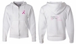 Mens Hoodie Pink Ribbon Pink For My Mom Front & Back Full Zip Hoody