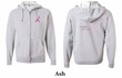 Mens Hoodie Pink Ribbon Pink For My Mom Front & Back Full Zip Hoody