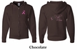 Mens Hoodie Pink Ribbon Pink For My Mom Front & Back Full Zip Hoody