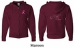 Mens Hoodie Pink Ribbon Pink For My Mom Front & Back Full Zip Hoody