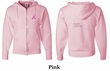 Mens Hoodie Pink Ribbon Pink For My Mom Front & Back Full Zip Hoody