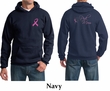 Mens Hoodie Pink Ribbon Pink For My Mom Front & Back Print Hoody