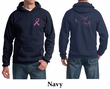 Mens Hoodie Pink Ribbon Pink For My Sister Front & Back Print Hoody