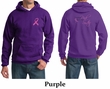 Mens Hoodie Pink Ribbon Pink For My Sister Front & Back Print Hoody