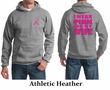 Mens Hoodie Pink Ribbon Pink For My Wife Front & Back Print Hoody