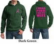 Mens Hoodie Pink Ribbon Pink For My Wife Front & Back Print Hoody