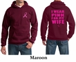 Mens Hoodie Pink Ribbon Pink For My Wife Front & Back Print Hoody