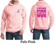 Mens Hoodie Pink Ribbon Pink For My Wife Front & Back Print Hoody