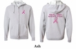 Mens Hoodie Pink Ribbon Real Men Front & Back Print Full Zip Hoody