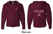 Mens Hoodie Pink Ribbon Real Men Front & Back Print Full Zip Hoody