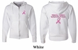Mens Hoodie Pink Ribbon Real Men Front & Back Print Full Zip Hoody