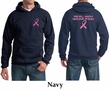 Mens Hoodie Pink Ribbon Real Men Wear Pink Front & Back Print Hoody
