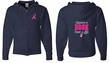 Mens Hoodie Pink Ribbon Save a Life Front & Back Print Full Zip Hoody