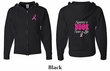 Mens Hoodie Pink Ribbon Save a Life Front & Back Print Full Zip Hoody