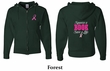 Mens Hoodie Pink Ribbon Save a Life Front & Back Print Full Zip Hoody