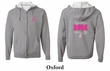 Mens Hoodie Pink Ribbon Save a Life Front & Back Print Full Zip Hoody