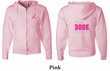 Mens Hoodie Pink Ribbon Save a Life Front & Back Print Full Zip Hoody