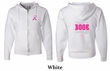 Mens Hoodie Pink Ribbon Save a Life Front & Back Print Full Zip Hoody
