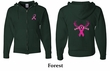 Mens Hoodie Pink Ribbon Save a Rack Front & Back Print Full Zip Hoody