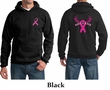 Mens Hoodie Pink Ribbon Save a Rack Front & Back Print Hoody