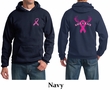 Mens Hoodie Pink Ribbon Save a Rack Front & Back Print Hoody
