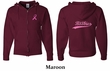 Mens Hoodie Pink Ribbon Save the Boobies Front & Back Full Zip Hoody