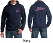 Mens Hoodie Pink Ribbon Save the Boobies Front & Back Print Hoody