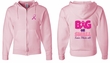 Mens Hoodie Pink Ribbon Save Them All Front & Back Full Zip Hoody